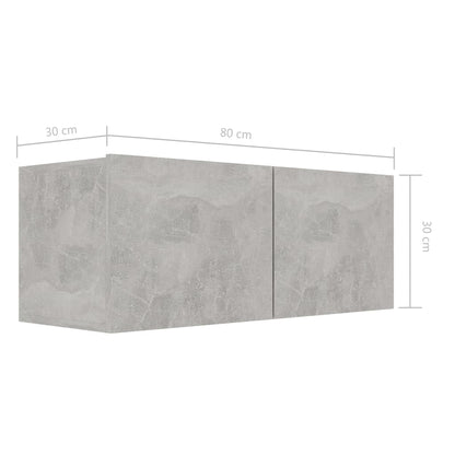 -Delige Tv-Meubelset Spaanplaat 8 80 x 30 x 30 cm Betongrijs