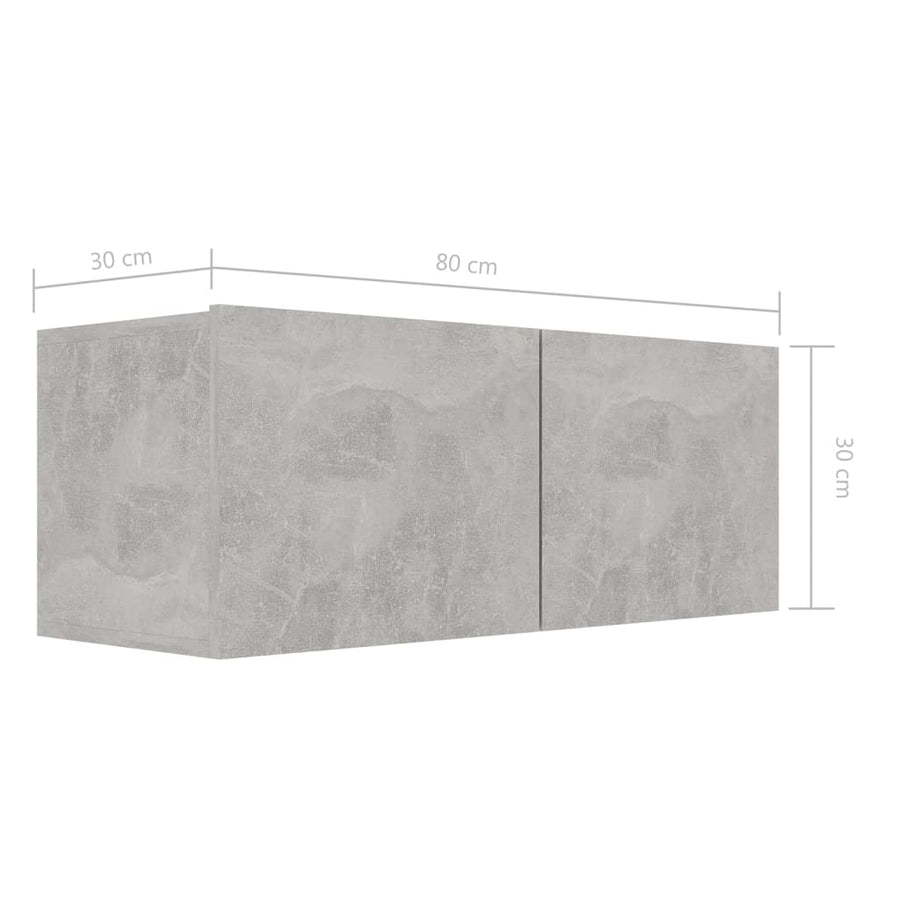 -Delige Tv-Meubelset Spaanplaat 8 80 x 30 x 30 cm Betongrijs