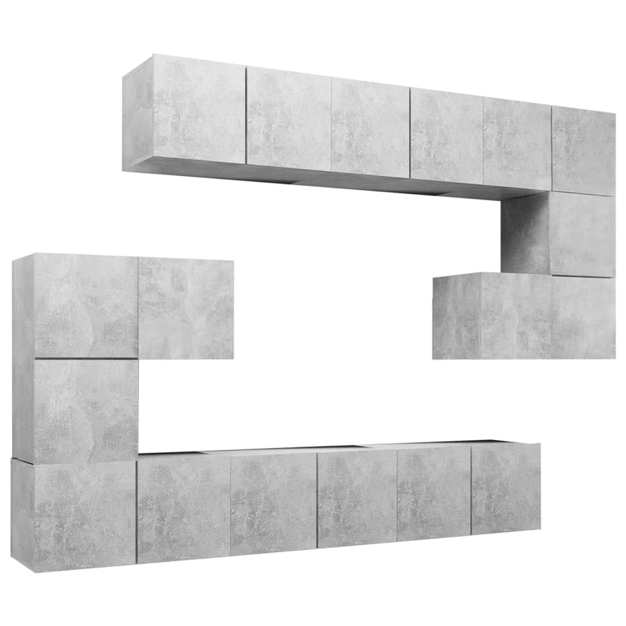 -Delige Tv-Meubelset Spaanplaat 10 60 x 30 x 30 cm Betongrijs