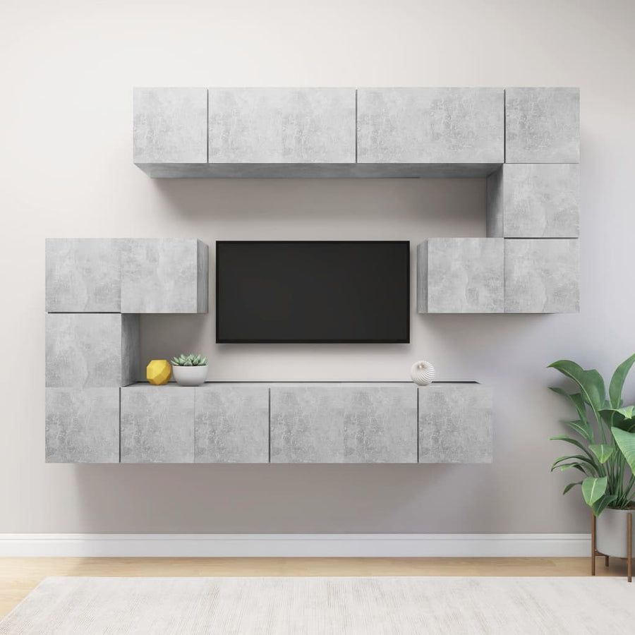 -Delige Tv-Meubelset Spaanplaat 10 60 x 30 x 30 cm Betongrijs