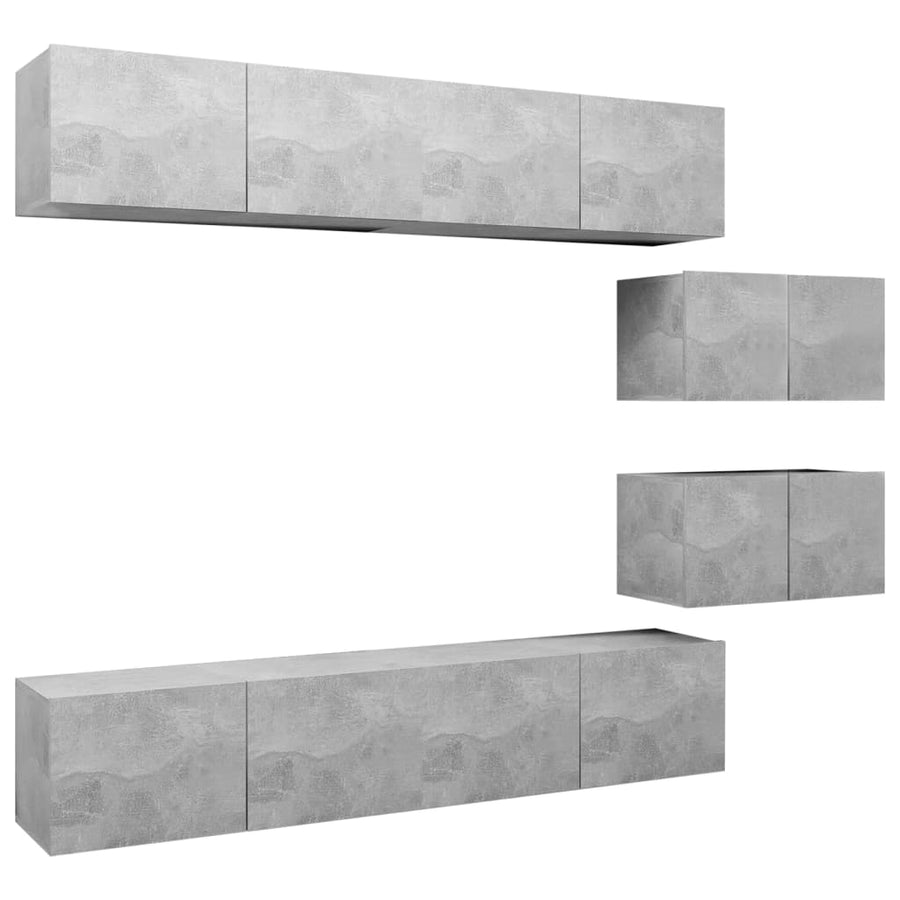 -Delige Tv-Meubelset Spaanplaat 6 80 x 30 x 30 cm Betongrijs