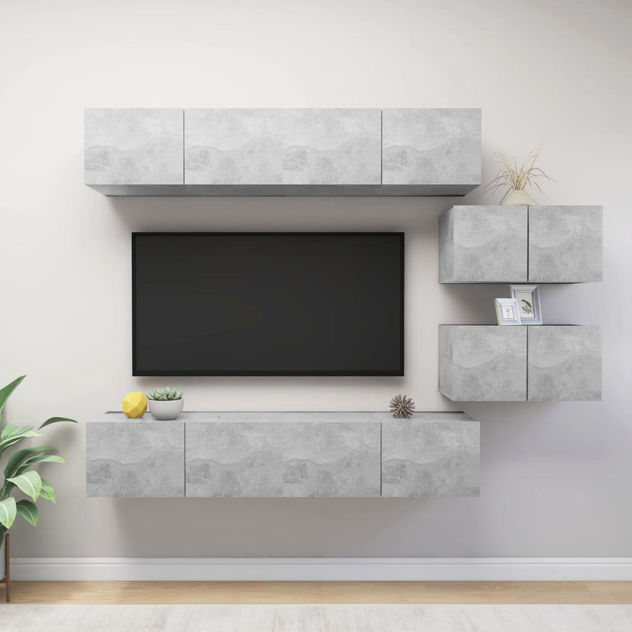 -Delige Tv-Meubelset Spaanplaat 6 80 x 30 x 30 cm Betongrijs
