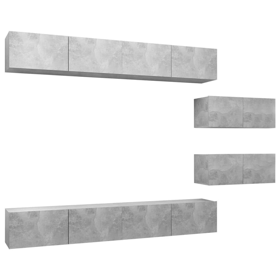 -Delige Tv-Meubelset Spaanplaat 6 100 x 30 x 30 cm Betongrijs