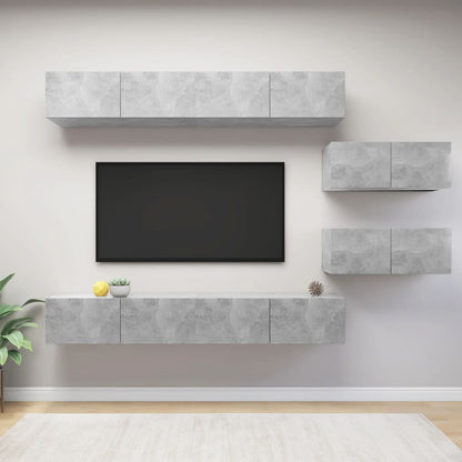 -Delige Tv-Meubelset Spaanplaat 6 100 x 30 x 30 cm Betongrijs