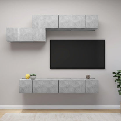 -Delige Tv-Meubelset Spaanplaat 7 60 x 30 x 30 cm Betongrijs