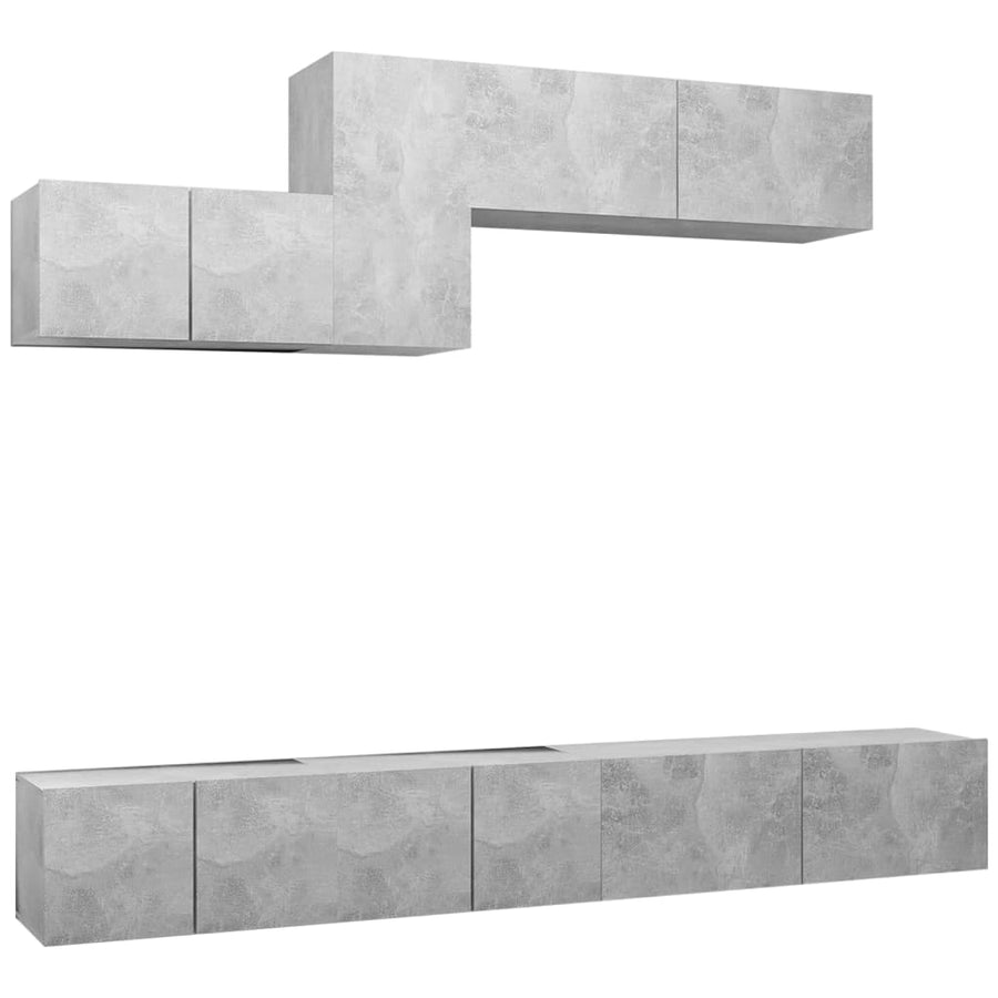 -Delige Tv-Meubelset Spaanplaat 6 100 x 30 x 30 cm Betongrijs