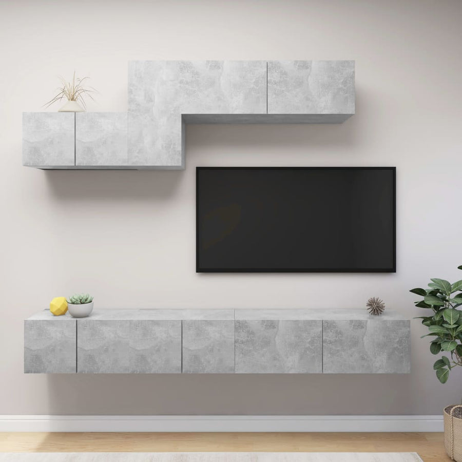 -Delige Tv-Meubelset Spaanplaat 6 100 x 30 x 30 cm Betongrijs
