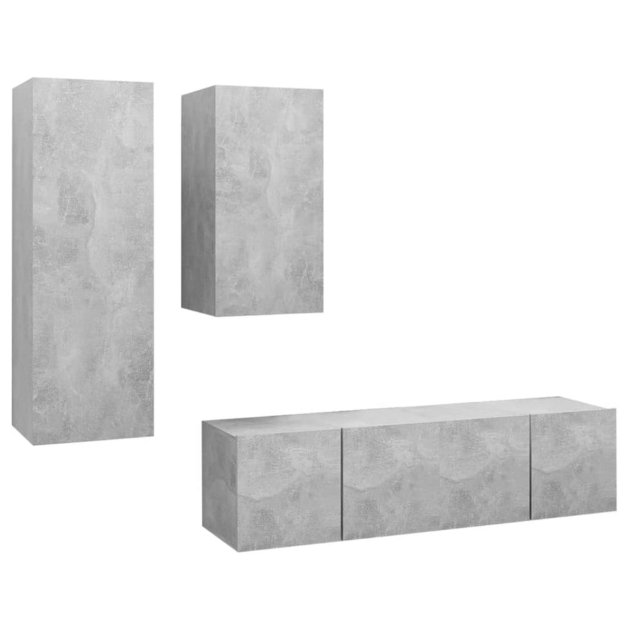 -Delige Tv-Meubelset Spaanplaat 60 x 30 x 30 cm Betongrijs