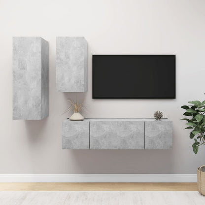 -Delige Tv-Meubelset Spaanplaat 60 x 30 x 30 cm Betongrijs
