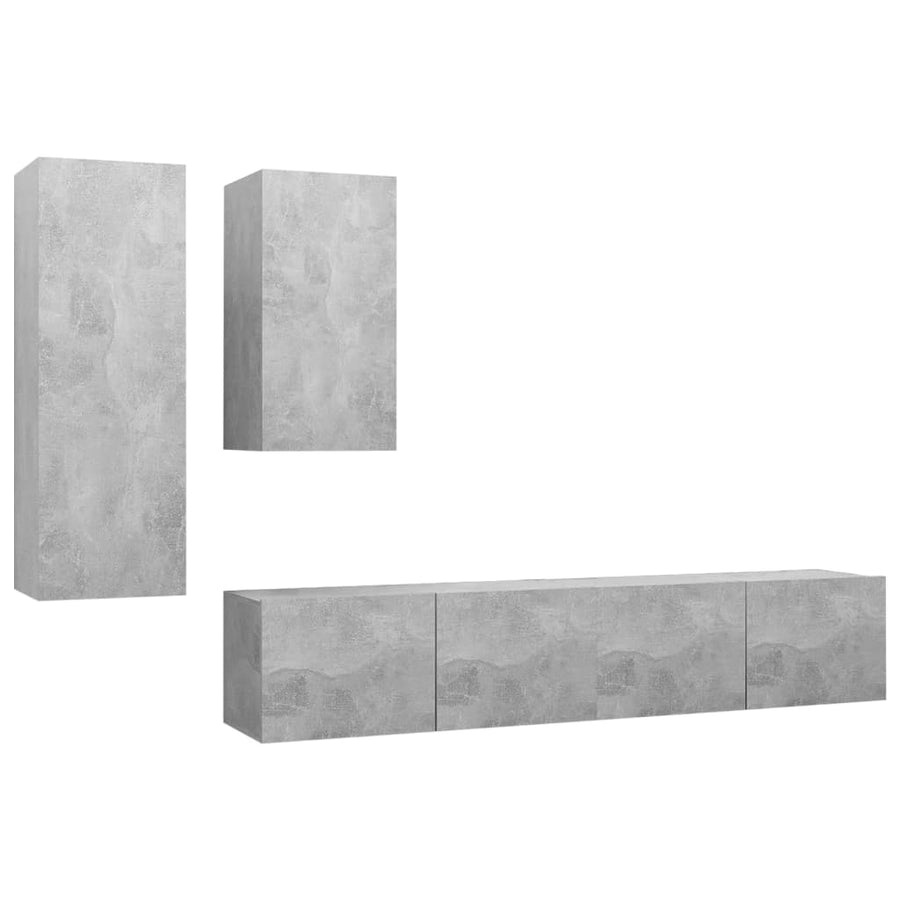 -Delige Tv-Meubelset Spaanplaat 80 x 30 x 30 cm Betongrijs
