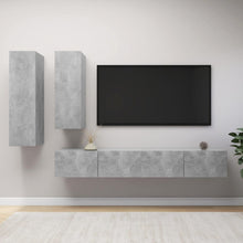4-Delige Tv-Meubelset Spaanplaat Betongrijs 100 x 30 x 30 cm