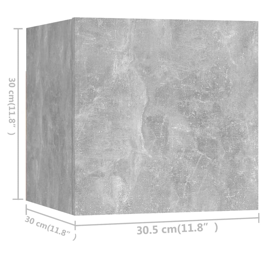 4-Delige Tv-Meubelset Spaanplaat 80 x 30 x 30 cm Betongrijs