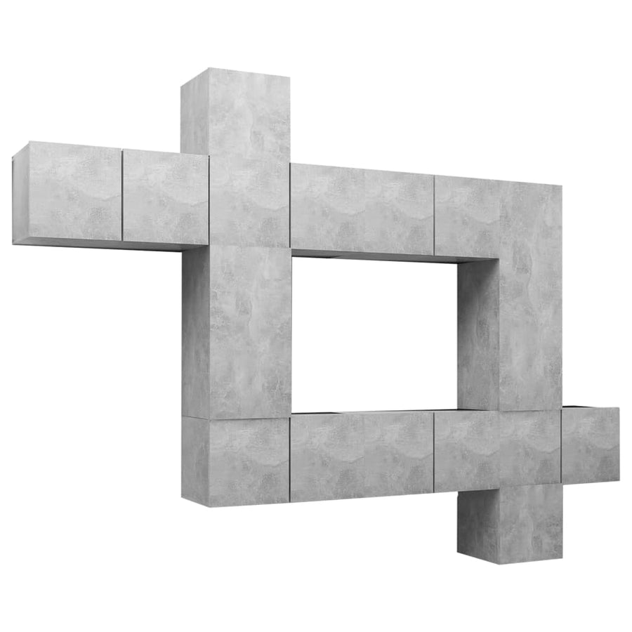 -Delige Tv-Meubelset Spaanplaat 10 60 x 30 x 30 cm Betongrijs