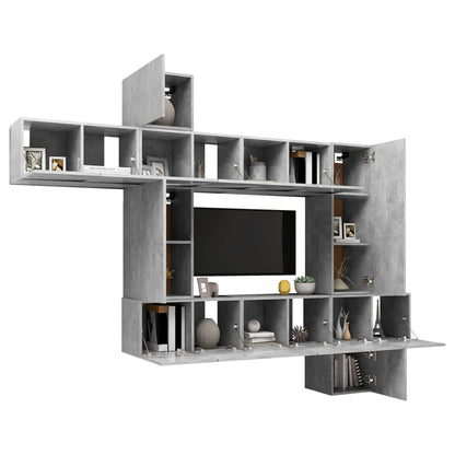 -Delige Tv-Meubelset Spaanplaat 10 60 x 30 x 30 cm Betongrijs