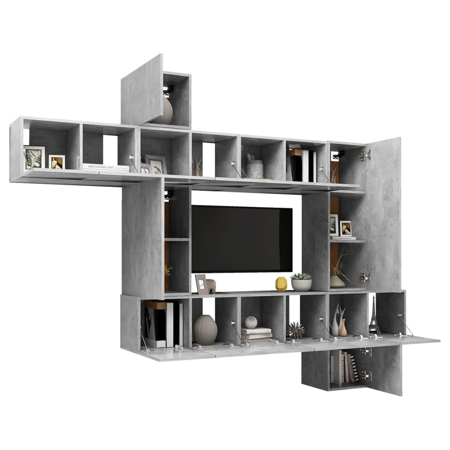-Delige Tv-Meubelset Spaanplaat 10 60 x 30 x 30 cm Betongrijs