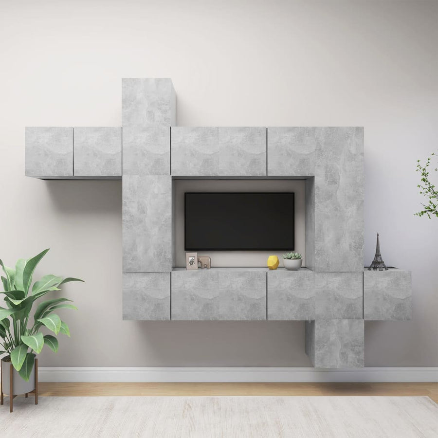 -Delige Tv-Meubelset Spaanplaat 10 60 x 30 x 30 cm Betongrijs