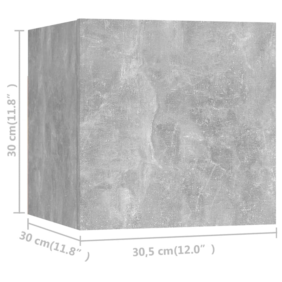 Tv-Wandmeubelen 30,5X30X30 Cm Betongrijs