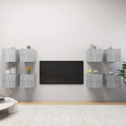 TV cabinet set 8 pcs 30.5x30x30 cm concrete grey