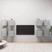Tv-meubel 30,5x30x30 cm betongrijs 8 stuks