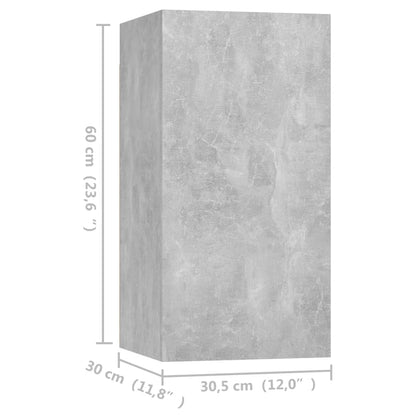 Tv-Meubelen 4 St 30,5X30X60 Cm Bewerkt Hout Betongrijs