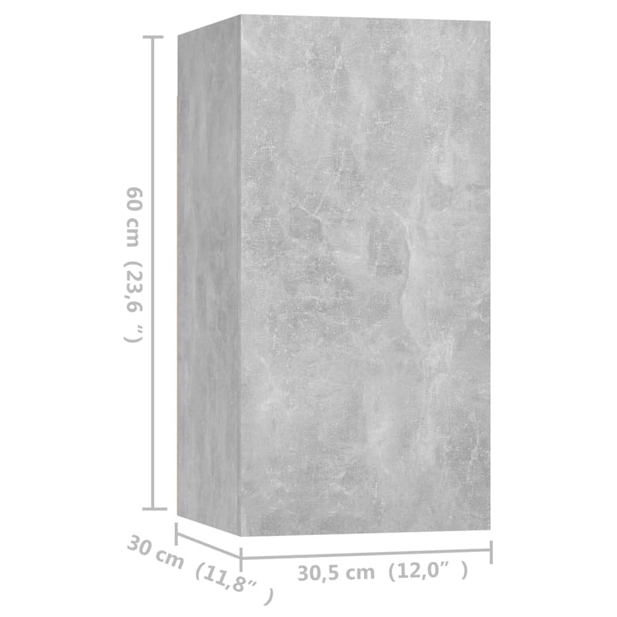 Tv-Meubelen 4 St 30,5X30X60 Cm Bewerkt Hout Betongrijs