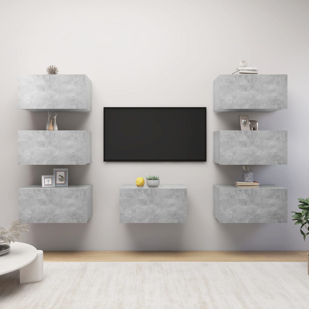 Tv-Meubelen 30,5X30X60 Cm Bewerkt Hout Betongrijs