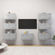 Tv-meubel 30,5x30x60 cm bewerkt hout betongrijs