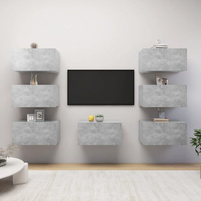 Tv-Meubelen 30,5X30X60 Cm Bewerkt Hout Betongrijs