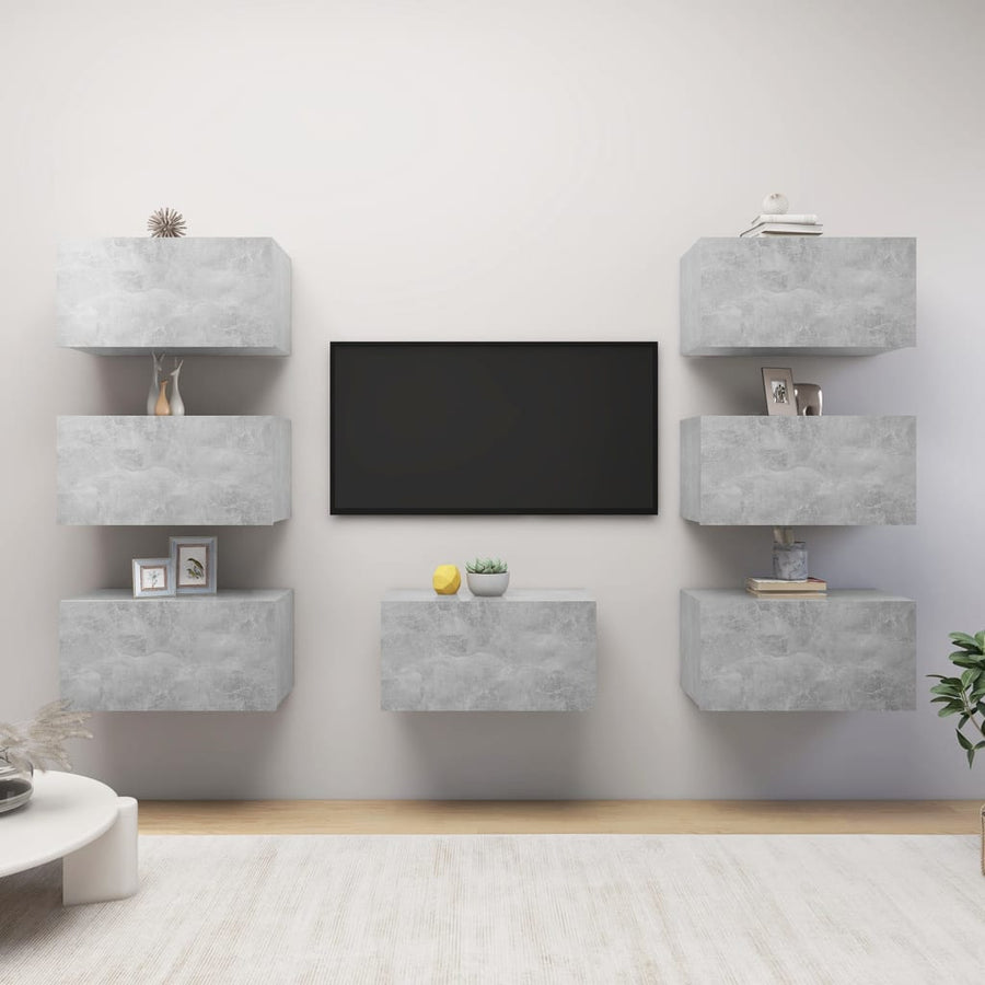 Tv-Meubelen 30,5X30X60 Cm Bewerkt Hout Betongrijs