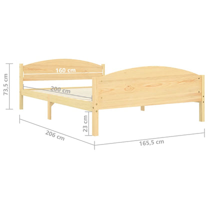 Bedframe Massief Grenenhout 160 x 200 cm Bruin