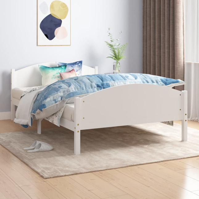 Bedframe Massief Grenenhout 160 x 200 cm Wit