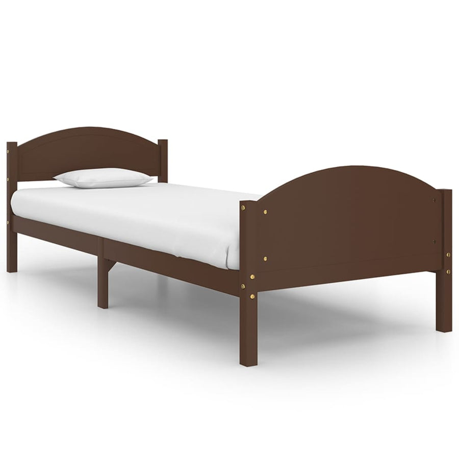 Bedframe Massief Grenenhout 100 x 200 cm Donkerbruin