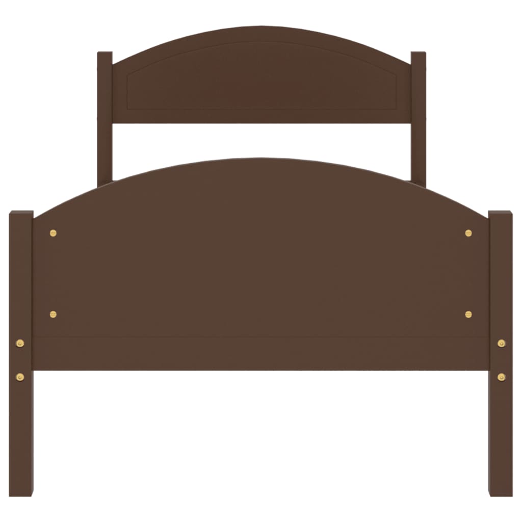 Bedframe Massief Grenenhout 100 x 200 cm Donkerbruin