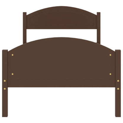 Bedframe Massief Grenenhout 100 x 200 cm Donkerbruin