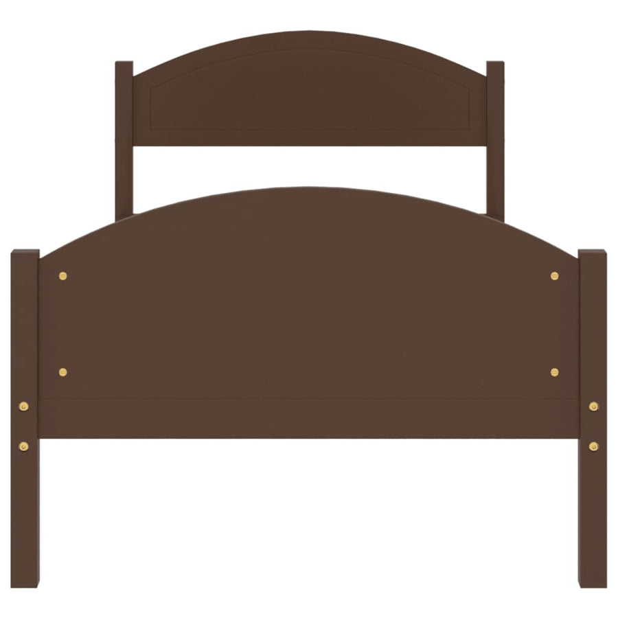 Bedframe Massief Grenenhout 100 x 200 cm Donkerbruin