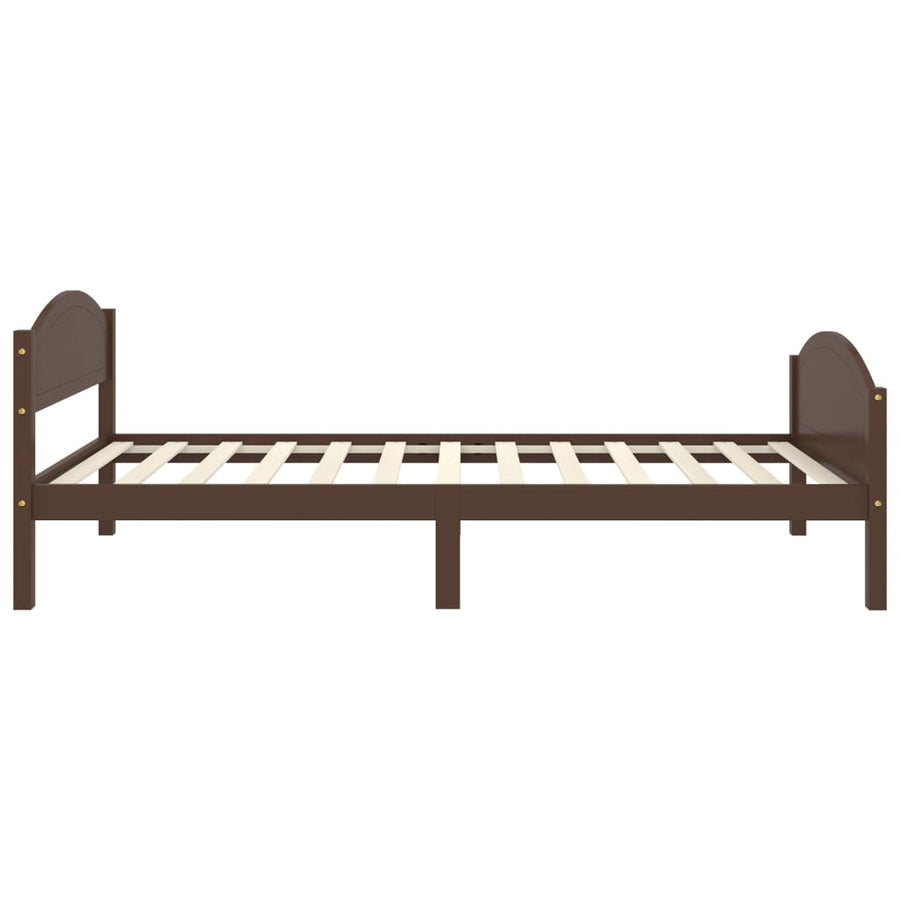 Bedframe Massief Grenenhout 100 x 200 cm Donkerbruin