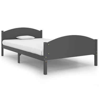 Bedframe Massief Grenenhout 120 x 200 cm Donkergrijs