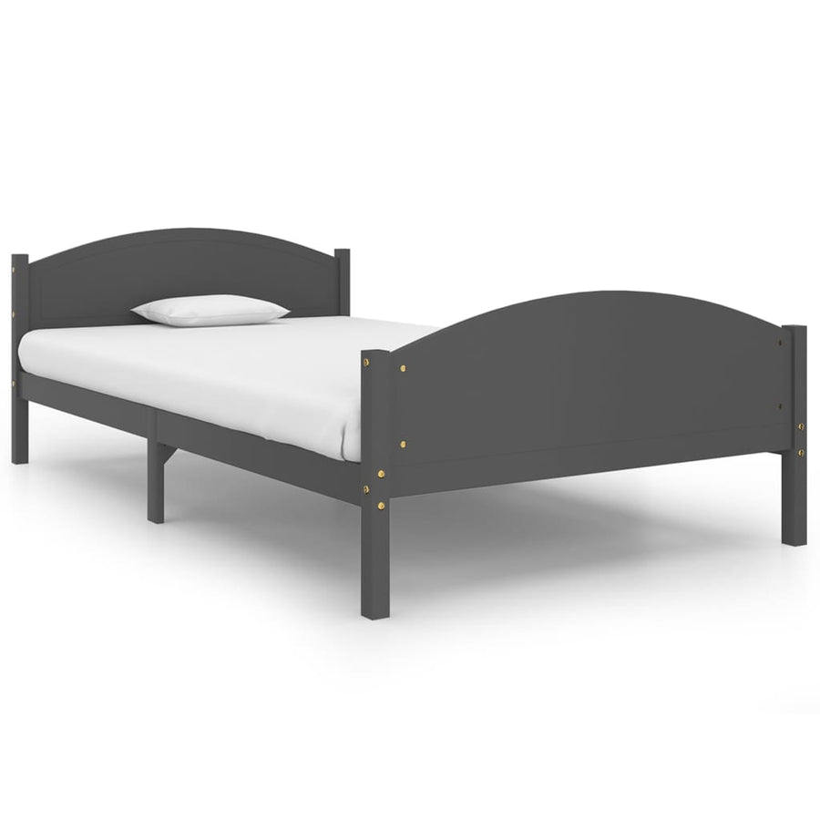 Bedframe Massief Grenenhout 120 x 200 cm Donkergrijs