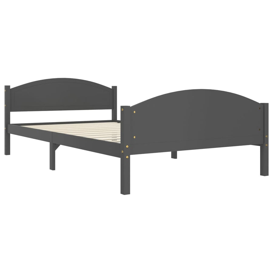 Bedframe Massief Grenenhout 120 x 200 cm Donkergrijs