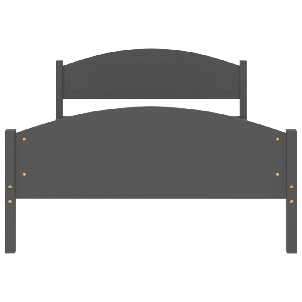 Bedframe Massief Grenenhout 120 x 200 cm Donkergrijs