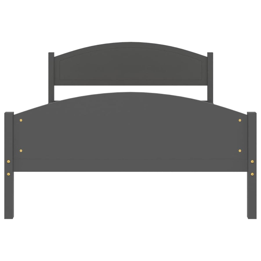 Bedframe Massief Grenenhout 120 x 200 cm Donkergrijs