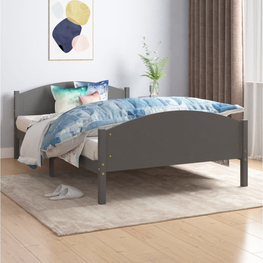 Bedframe Massief Grenenhout 120 x 200 cm Donkergrijs