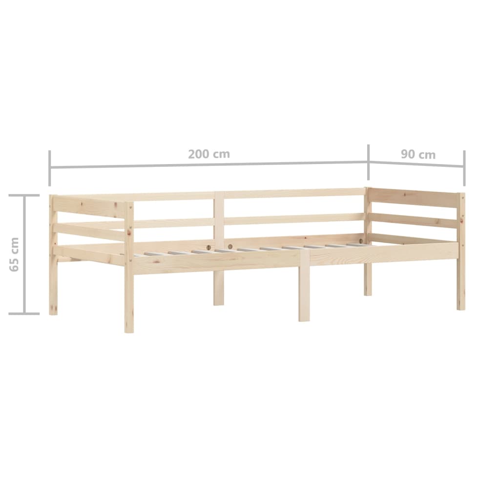 Bedframe Massief Grenenhout 90X200 Cm Bruin