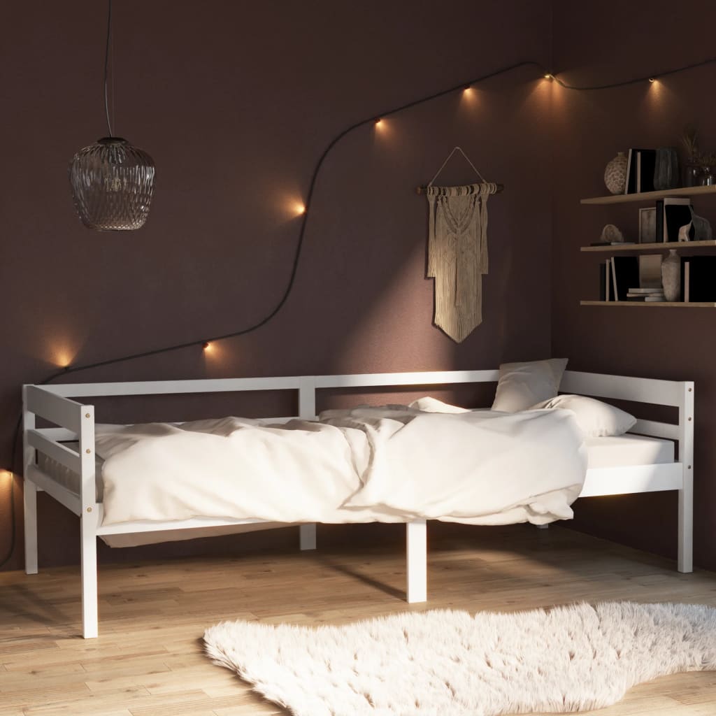 Bedframe Massief Grenenhout 90X200 Cm Wit