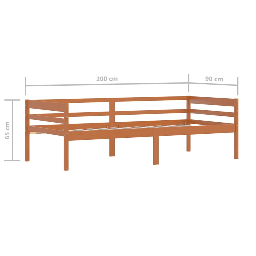 Bedframe Massief Grenenhout 90X200 Cm Honingbruin
