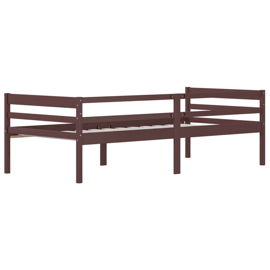 Bedframe Massief Grenenhout 90X200 Cm Donkerbruin