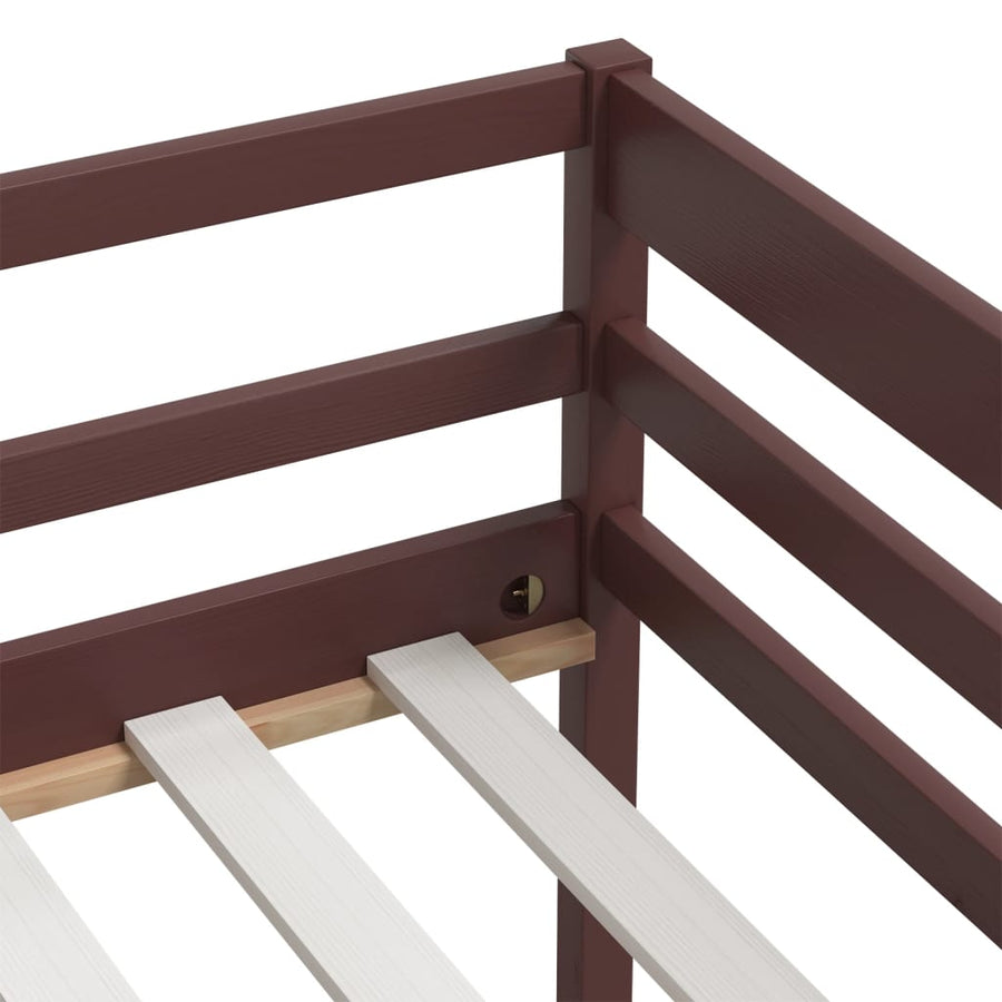 Bedframe Massief Grenenhout 90X200 Cm Donkerbruin