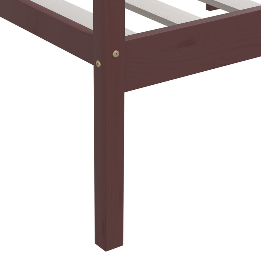 Bedframe Massief Grenenhout 90X200 Cm Donkerbruin