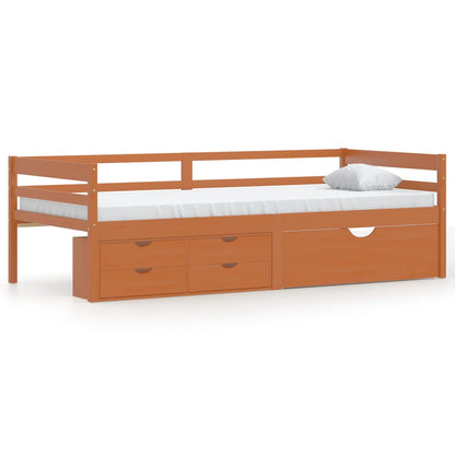 Bedframe Met Lades En Kast Grenenhout 90X200 Cm Honingbruin