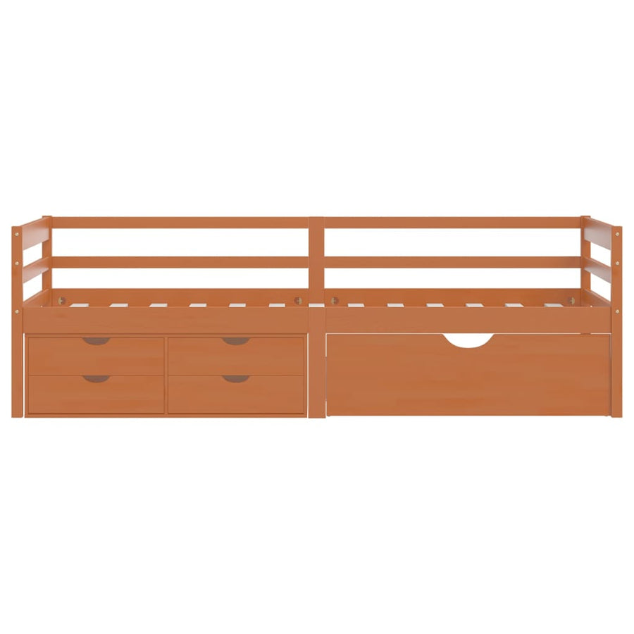 Bedframe Met Lades En Kast Grenenhout 90X200 Cm Honingbruin
